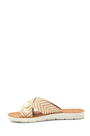 Women's Beige Flat Slippers | Derimod Women's Beige Flat Slippers | Derimod