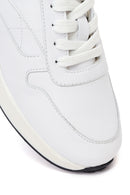 Woman White Lace-Up Leather Sneaker | Derimod Woman White Lace-Up Leather Sneaker | Derimod