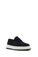 Erkek Lacivert Süet Deri Casual Loafer | Derimod Erkek Lacivert Süet Deri Casual Loafer | Derimod