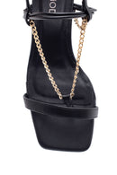Women's Black Chain Heeled Sandals | Derimod Women's Black Chain Heeled Sandals | Derimod