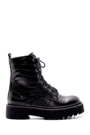 Women's Leather Crocodile Pattern Boots | Derimod Women's Leather Crocodile Pattern Boots | Derimod