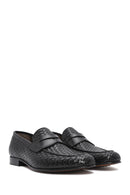 Erkek Siyah Örgü Deri Klasik Loafer | Derimod Erkek Siyah Örgü Deri Klasik Loafer | Derimod