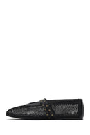 Women's Black Buckled Mesh Fabric Ballerinas | Derimod Women's Black Buckled Mesh Fabric Ballerinas | Derimod