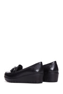 Kadın Siyah Deri Dolgu Topuklu Loafer | Derimod Kadın Siyah Deri Dolgu Topuklu Loafer | Derimod
