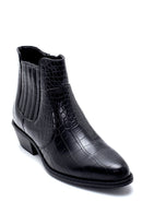 Women's Crocodile Patterned Heeled Boots | Derimod Women's Crocodile Patterned Heeled Boots | Derimod