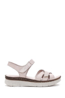 Kadın Bej Deri Comfort Sandalet | Derimod Kadın Bej Deri Comfort Sandalet | Derimod