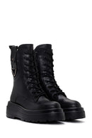 Women's Black Thick Soled Zippered Boots | Derimod Women's Black Thick Soled Zippered Boots | Derimod