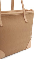 Woman Beige Long-Strap Printed Shoulder Bag | Derimod Woman Beige Long-Strap Printed Shoulder Bag | Derimod