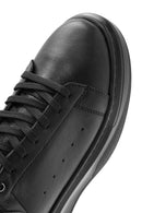 Erkek Siyah Bağcıklı Kalın Tabanlı Deri Sneaker | Derimod Erkek Siyah Bağcıklı Kalın Tabanlı Deri Sneaker | Derimod
