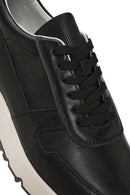 Men's Black Lace-Up Leather Casual Sneaker | Derimod Men's Black Lace-Up Leather Casual Sneaker | Derimod