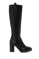 Women's Black Thick Heeled Zippered Boots | Derimod Women's Black Thick Heeled Zippered Boots | Derimod