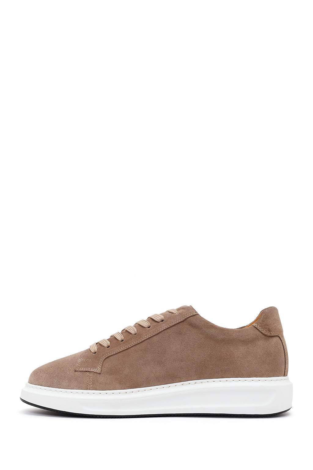Erkek Bej Bağcıklı Süet Deri Sneaker