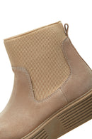 Women's Mink Suede Leather Thick Soled Chelsea Boots | Derimod Women's Mink Suede Leather Thick Soled Chelsea Boots | Derimod