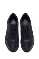 Erkek Lacivert Bağcıklı Deri Casual Sneaker | Derimod Erkek Lacivert Bağcıklı Deri Casual Sneaker | Derimod