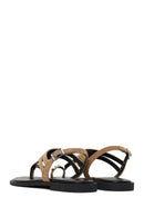 Woman Beige Buckled Toe-Post Suede Sandal | Derimod Woman Beige Buckled Toe-Post Suede Sandal | Derimod