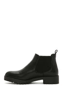 Women's Black Leather Casual Short Chelsea Boots | Derimod Women's Black Leather Casual Short Chelsea Boots | Derimod