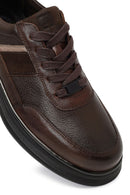 Men's Brown Lace-Up Leather Casual Sneaker | Derimod Men's Brown Lace-Up Leather Casual Sneaker | Derimod