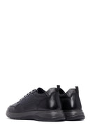 Erkek Siyah Bağcıklı Deri Casual Sneaker | Derimod Erkek Siyah Bağcıklı Deri Casual Sneaker | Derimod