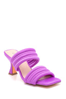Women's Purple Heeled Slippers | Derimod Women's Purple Heeled Slippers | Derimod