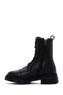 Women's Black Zippered Leather Boots | Derimod Women's Black Zippered Leather Boots | Derimod