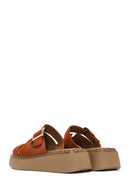Women's Cinnamon Thick Soled Suede Leather Comfort Slippers | Derimod Women's Cinnamon Thick Soled Suede Leather Comfort Slippers | Derimod