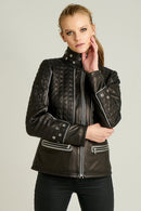 Anabella Women's Leather Jacket | Derimod Anabella Women's Leather Jacket | Derimod