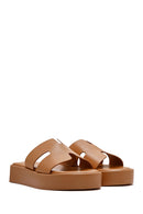 Women's Tan Thick Soled Slippers | Derimod Women's Tan Thick Soled Slippers | Derimod