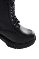Women's Black Zipper Heeled Leather Boots | Derimod Women's Black Zipper Heeled Leather Boots | Derimod