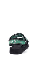 Women's Green Patterned Flat Sandals | Derimod Women's Green Patterned Flat Sandals | Derimod
