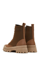 Women's Tan Zippered Leather Boots | Derimod Women's Tan Zippered Leather Boots | Derimod