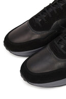 Male Black Lace-up Suede Leather Sneaker | Derimod Male Black Lace-up Suede Leather Sneaker | Derimod