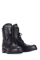 Stoned Women's Leather Boots | Derimod Stoned Women's Leather Boots | Derimod