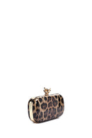 Woman Leopard Print Long Chain Strap Mini Box Evening Bag | Derimod Woman Leopard Print Long Chain Strap Mini Box Evening Bag | Derimod