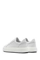 Men's White Lace-up Thick-Sole Leather Sneaker | Derimod Men's White Lace-up Thick-Sole Leather Sneaker | Derimod