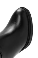 Women's Black Zippered Chunky Heel Boots | Derimod Women's Black Zippered Chunky Heel Boots | Derimod