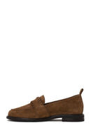 Kadın Taba Süet Deri Maskülen Loafer | Derimod Kadın Taba Süet Deri Maskülen Loafer | Derimod