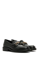 Women's Black Buckle Detailed Leather Masculine Loafer | Derimod Women's Black Buckle Detailed Leather Masculine Loafer | Derimod