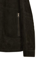 Lorenzo Male Gray Stand Collar Suede Leather Jacket | Derimod Lorenzo Male Gray Stand Collar Suede Leather Jacket | Derimod