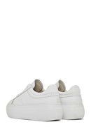 Women's White Lace-up Thick-Sole Leather Sneaker | Derimod Women's White Lace-up Thick-Sole Leather Sneaker | Derimod