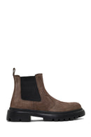 Men Mink Thick Sole Suede Leather Chelsea Boot | Derimod Men Mink Thick Sole Suede Leather Chelsea Boot | Derimod