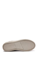 Women's Beige Suede Leather High Top Sneaker | Derimod Women's Beige Suede Leather High Top Sneaker | Derimod