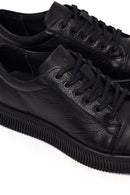 Erkek Siyah Bağcıklı Deri Sneaker | Derimod Erkek Siyah Bağcıklı Deri Sneaker | Derimod