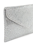 Woman Silver Chain-Strap Stone-Embellished Evening Bag | Derimod Woman Silver Chain-Strap Stone-Embellished Evening Bag | Derimod