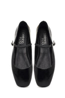 Women's Black Buckled Patent Leather Ballet Flat | Derimod Women's Black Buckled Patent Leather Ballet Flat | Derimod