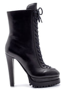 Women's Leather Lace-Up Heeled Boots | Derimod Women's Leather Lace-Up Heeled Boots | Derimod