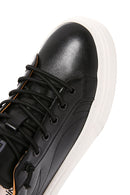 Men's Black Lace-up Leather Sneaker | Derimod Men's Black Lace-up Leather Sneaker | Derimod