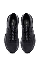 Erkek Siyah Bağcıklı Kalın Tabanlı Deri Casual Sneaker | Derimod Erkek Siyah Bağcıklı Kalın Tabanlı Deri Casual Sneaker | Derimod