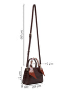 Woman Burgundy Croco Mini Shoulder Bag with Long Strap | Derimod Woman Burgundy Croco Mini Shoulder Bag with Long Strap | Derimod