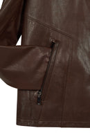 Insignia Male Brown Leather Jacket | Derimod Insignia Male Brown Leather Jacket | Derimod