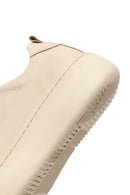 Women's Beige Lace-Up Thick-Soled Leather Sneaker | Derimod Women's Beige Lace-Up Thick-Soled Leather Sneaker | Derimod